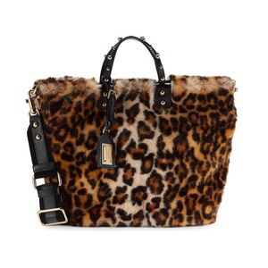 Dolce & Gabbana Beatrice leopard faux fur tote